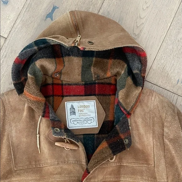 London Fog | Rare Vintage Suede Toggle Duffle Coat - Picture 4 of 12